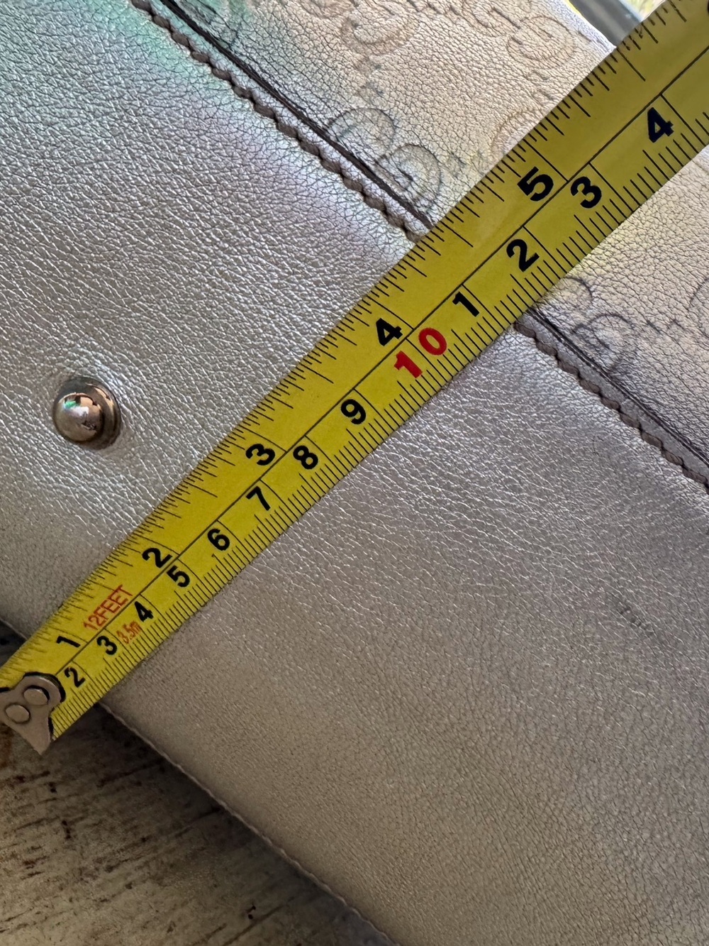 Vintage Gucci Metallic Silver GG Logo Shoulder Tote Bag Authentic - Picture 14 of 15